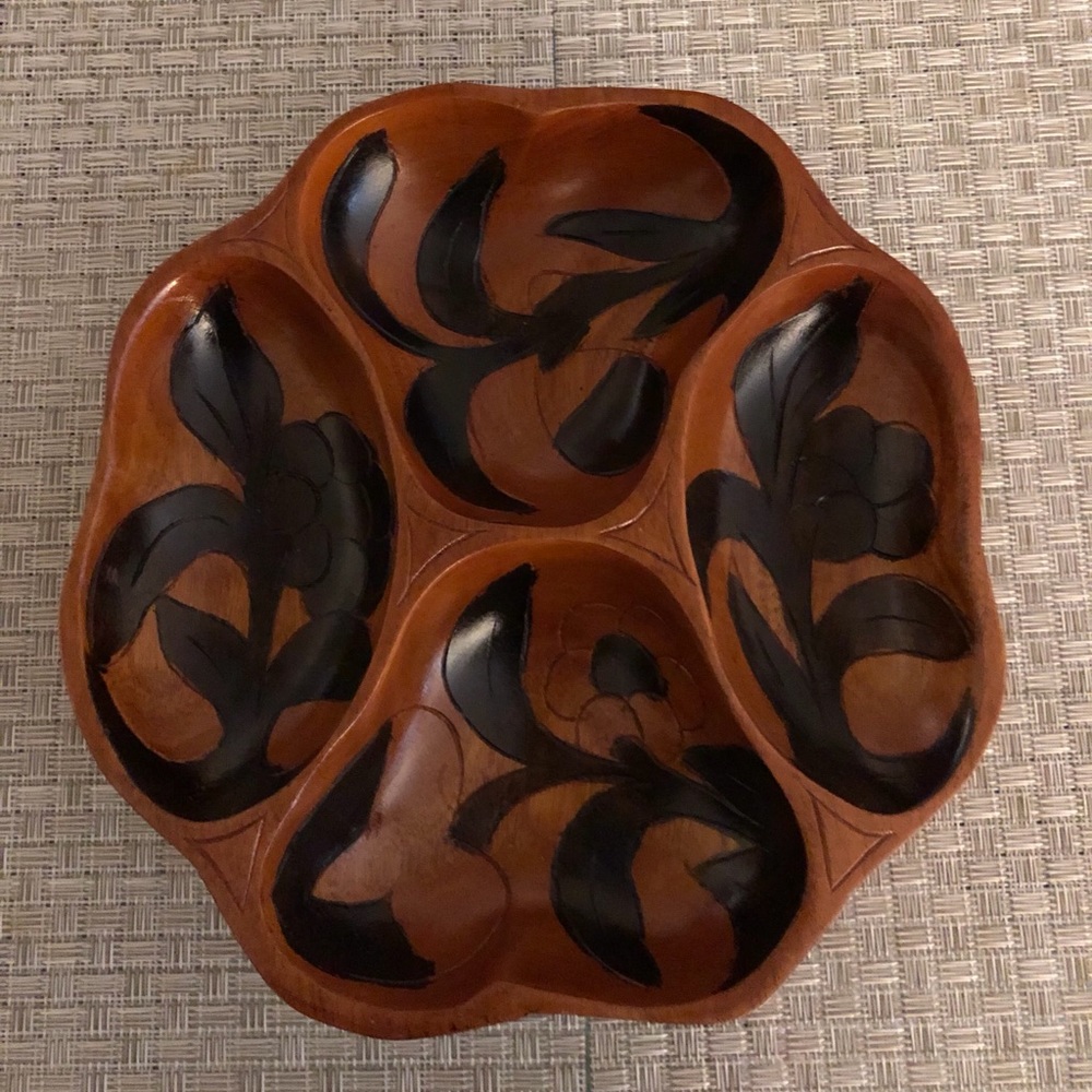 Vintage Monkey pod serving dish